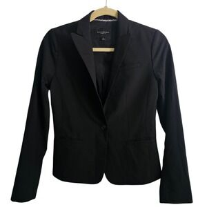 Banana Republic Classic Fit Black Blazer Jacket Wool Blend Career‎ Office Sz 0 ~